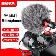 BOYA BY-MM1 On-Camera Recording Microphone Mic for Zhiyun Smooth 4 DJI Feiyu OSMO DSLR Camera iPhone 7 Smartphone