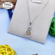 黃鑽系列 | 18K白金鑽石小花吊墜頸鏈