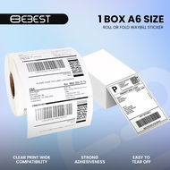 1 Box A6 Waybill Sticker 100mmx150mm (Roll 24pcs/Fold 20pcs) Thermal Paper for Wireless Waybill Ther