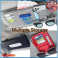 Car Interior Accessories Storage Bag Sun Visor Organizer Multifunctional Card Holder Tissue Box Hold