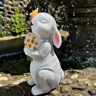 Solar Rabbit Lamp Decoration Villa Garden Courtyard Balcony Decoration Decoration Resin Crafts Handm