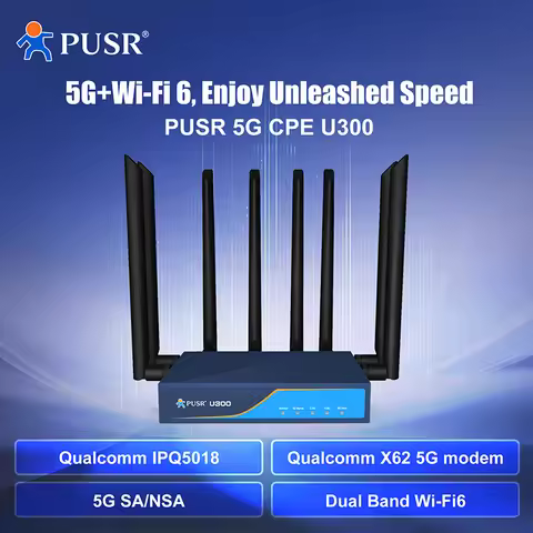 PUSR U300 Global Frequency Bands 5G CPE 5G Chip AX3000 Support SN/NSA Gigabit Ports SIM Card WiFi6 W