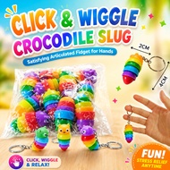 Click & Wiggle Crocodile Slug - Satisfying Articulated Fidget for Hands