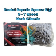 Bicycle Chain Gear Shift Chain 5 6 7 Atlantis M30 1/2 x 3/32 116L Brown New Prodcut Free Packing Bub