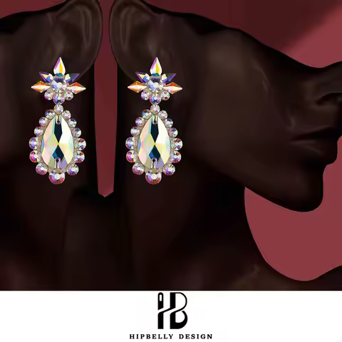 Belly Dance Performance Accessories Earing Latin Dance Blackpool Competition Earrings Original Handm