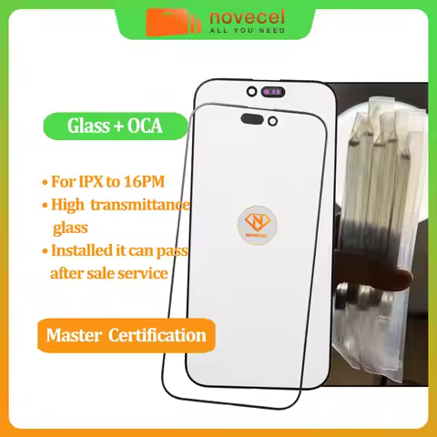 Novecel 5pcs for Apple 17 pro max 1:1 ORI Front Outer Glass + OCA Goose For iPhone 11 12 13 14 15 16