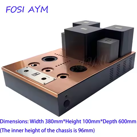 380×100×600mm FOSI AYM Replica Kondo Copper-Plated Amplifier Case, 211/845/805/GM70 Vacuum Tube Ampl