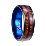 BONLAVIE Mens Vintage Black Tungsten Carbide Ring Jesus Celtic Cross Wedding Band Flat Top Comfort F