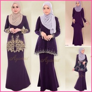 🌹BAJU KURUNG WANITA WARNA PURPLE🌹 Koleksi Design Baju Kurung Lace Plus Size XXS (32)-10XL(60) Muslimah Fesyen Baju Raya 2024 Sedondon Ibu &amp; Anak