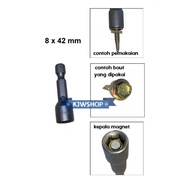 MATA Magnetic Hex Nut 8 x 42 Drilling Socket Wrench 8mm x 42mm Drilling Wrench 8mm Magnetic Bolt Soc