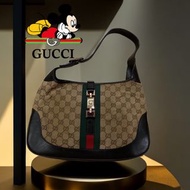 👑 GUCCI 古馳｜Jackie 1961 賈姬包. 紅綠織帶雙”G”圖案手提包. 單肩包#二手