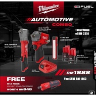 [iBANHEE] MILWAUKEE AUTOMOTIVE COMBO / 1/2” RIGHT ANGLE IMPACT WRENCH / 1/2" STUBBY IMPACT WRENCH / STRAIGHR DIE GRINDER