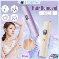 【SG-SPOETRY】2 in 1 Women Electric Shaver Hair Removal Dual Head Waterproof Trimmer for Private Part/