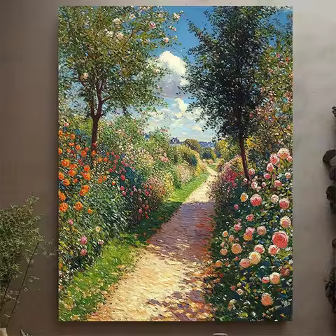 500/1000/1200/2000PCS Puzzles for Adults Claude Monet Garden Trail,Jigsaw Puzzles Brain Games Gifts 