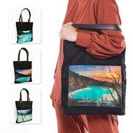 Black Canvas Totebag, White Canvas Souvenir, Canvas Bag, Bandung Souvenir