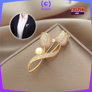 EC GOGO-C1325 Bros Cantik Elegan Motif Bunga Tulip Bros Jilbab Aksesoris Wanita Pria / Pin Baju Bros