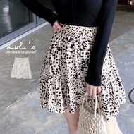 LULUS [A05200085] E Ink Dot Elastic Skirt Apricot 0730