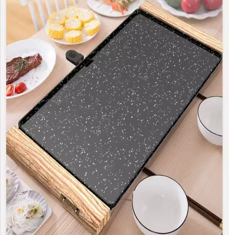 220V Electric Grill Hot Pot BBQ Combo Non Stick Korean Style Smokeless Roast Meat Pan Steak Machine 