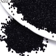 10gs 11/0 Grade A Glass Seed Beads Cylinder Uniform Seed Bead Size Baking Paint Black 1.5x1mm Hole: 