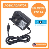 Universal DC 27V 1A Switching power supply Adaptor 3 Pin UK plug DC Plug 5.5MM*2.1/2.5mm