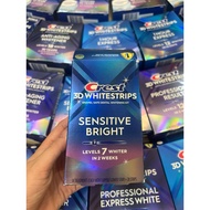 Crest 3D WhiteStrips sensitive bright levels 7 whiter in 2 weeks