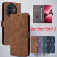 Leather Flip Cover for Vivo Y39 5G Stand Holder Magnetic Card Slot Wallet Phone Case Anti Theft RFID