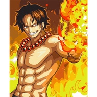Coloring by numbers ace, 40x50 onepice digital painting, onepiece digital coloring painting