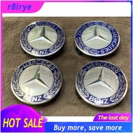 【Big Sale】BENZ เบนซ์ ป้าย โลโก้ ฝาครอบ ดุมล้อ logo badge ฟ้า ดำ silver black blue white อะลูมเนียม โ