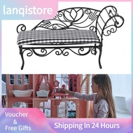 Lanqistore Keenso Dollhouse Miniature Bed Iron Daybed Vintage Metal for Decorative Mini Furniture Se