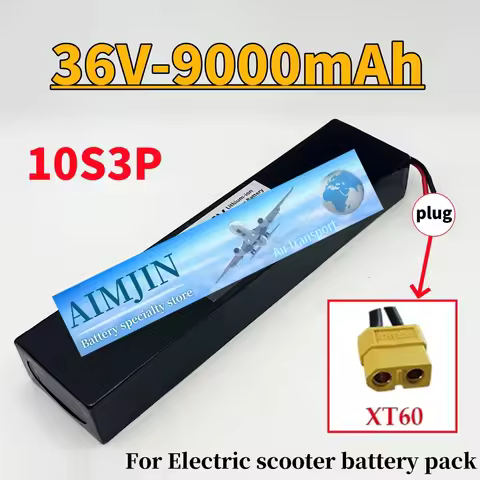 36V 9000mAh 18650 Rechargeable Lithium-Ion 9.0aH Battery 500W with Built-in BMS for KUGOO S1 S2 S3 E