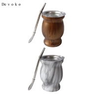 Devoko Yerba Mate Cup Set 8 Ounces Professional Versatile Easy to Clean Gourd Tea Cup Set for Tea Ro