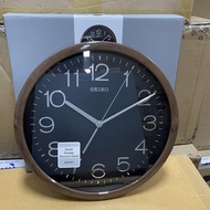 Seiko Clock QXA808A Decorator Brown Marble Casing Black Dial Analog Quiet Sweep Silent Movement Wall Clock QXA808