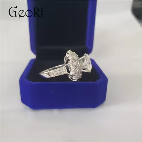 Custom Silver 925 Original 3-4 Carat Brilliant Hundred Flowers Cut Pass Diamond Test All Stones D Co