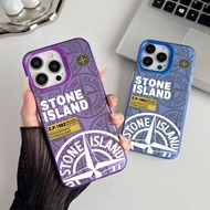 For iPhone16E Phone Case Apple 15P 12Promax 13 11 Silver IMD 14 Trendy Stone Island 1