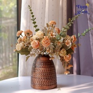 Mini bell-shaped Bat Trang Ceramic flower vase, super beautiful and luxurious rustic ceramic flower 