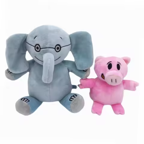 New Cute Books Elephant and Piggie Plush Set Kids Stuffed Animals Toys For Children Christmas Gifts