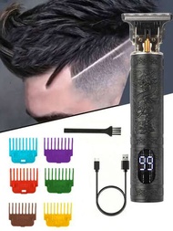 便攜式鋰電池lcd理髮器,電動理髮器,t9理髮器,雕刻油頭剃刀禿頭家用電動剃頭器