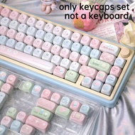 PBT Keycap MOA Mousse Mood Keycap Cute Round Macaron Color Adapted Mechanical Keyboard Keycap Adapt 