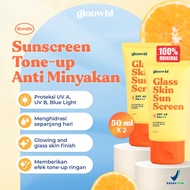[2in1] Gloow &Be Hybrid Sunscreen Glass Skin 50ml | SPF40 PA+++ No Whitecast, Lightweight Gel-Lotion