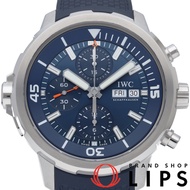 萬國錶(IWC) Aquatimer 自動計時腕錶 IW376806。含原廠錶盒及保固卡。不鏽鋼錶殼/橡膠錶帶。男士腕錶，藍色。翻新。成色極佳。 [二手]