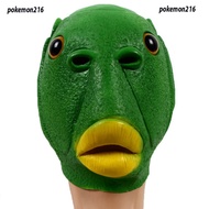 Green Frog Mask Hooded role-playing beast with fish head green color Leaves suitable for halloween r