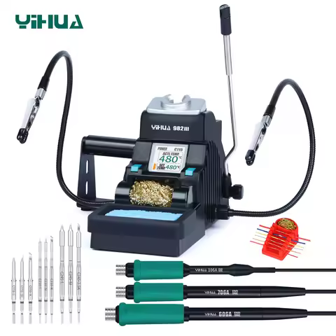 YIHUA 982-III 115/245 Soldering Iron Precision Soldering Station with 2 Help Hands Control Temperatu