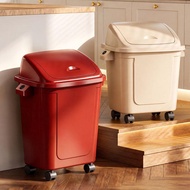 Yifeng AF Minimalist Trash Can With Wheels Easy-To-Open Swing Cover Square Beautiful And Modern Desi