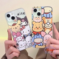 Winnie the Pooh Casing For OPPO A17 Reno 8 Pro Pro+ 5G 6 4G 6Z 6 Lite A95 4G A73 2020 R17 Pro R15 R11  R9S K5 K3 Cartoon Soft Case Hello Kitty Pochacco Kuromi Phone Cover