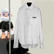 I9K6 BLCG Paris Pocket Masking Tape Graffiti Letter Shirt B High Version Men Women Long Sleeve Shirt