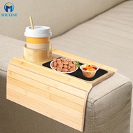Couch Cup Holder Natural Bamboo Sofa Armrest Tray Foldable Sofa Cup Holder Anti-Slip Couch Arm Cup H