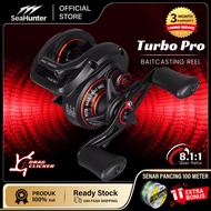 SeaHunter Turbo Pro 8.1:1 Baitcasting Reel BC Pancing5+1BB 7.2:1 Gear Ratio 8Kg MaxDrag ClickerAlumi
