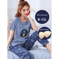 baju tidur sexy nipis baju tidur seksi Piyama musim panas kapas wanita plus saiz 200jin bra