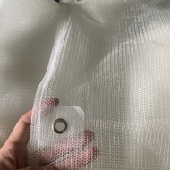 (White mesh with pre-sewn eyelets) Taiwanese knitted white sunshade net with pre-buttoned sizes, 1M,