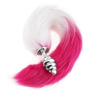 Sexy Fox Tail Cosplay Anal Plug Anal Butt Plug Adult Sex Toys for Women Men Couple, Stainless Steel 